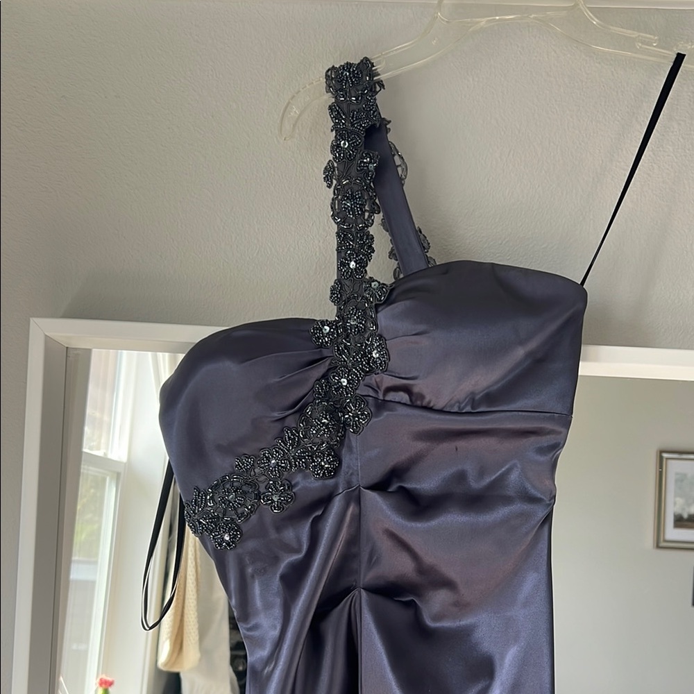 Elegant One-Shoulder Satin Dress